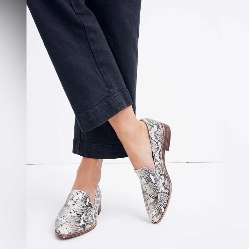 Madewell The Frances Loafer in Stamped Snake Size 7.5
